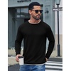 image:imageCOOFANDY Long Sleeve T Shirt Men Casual Shirts Tee Shirts Black Tees for Men Cotton Waffle Pullover