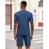 image:imageCOOFANDY Mens 2 Piece Set Short Sleeve Polo Shirt and Shorts Summer SuitsBlue