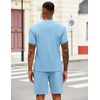 image:imageCOOFANDY Mens 2 Piece Set Short Sleeve Polo Shirt and Shorts Summer SuitsLight Blue