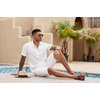 image:imageCOOFANDY Mens 2 Pieces Set Short Sleeve Henley Shirts and Shorts Set Texture Summer Beach Vacation OutfitsWhite