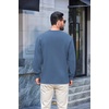 image:imageCOOFANDY Mens Crew Neck Sweatshirt Lightweight Fleece Pullover TShirtCaptain Blue
