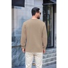 image:imageCOOFANDY Mens Crew Neck Sweatshirt Lightweight Fleece Pullover TShirtKhaki