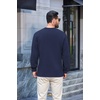 image:imageCOOFANDY Mens Crew Neck Sweatshirt Lightweight Fleece Pullover TShirtNavy Blue