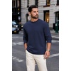 image:imageCOOFANDY Mens Crew Neck Sweatshirt Lightweight Fleece Pullover TShirtNavy Blue