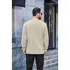 image:imageCOOFANDY Mens Crew Neck Sweatshirt Lightweight Fleece Pullover TShirtSand