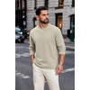 image:imageCOOFANDY Mens Crew Neck Sweatshirt Lightweight Fleece Pullover TShirtSand