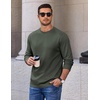 image:imageCOOFANDY Mens Crewneck Sweatshirt Cotton Pullover Thermal SweatshirtArmy Green
