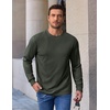 image:imageCOOFANDY Mens Crewneck Sweatshirt Cotton Pullover Thermal SweatshirtArmy Green