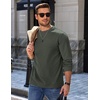 image:imageCOOFANDY Mens Crewneck Sweatshirt Cotton Pullover Thermal SweatshirtArmy Green