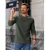 image:imageCOOFANDY Mens Crewneck Sweatshirt Cotton Pullover Thermal SweatshirtArmy Green