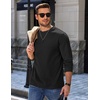 image:imageCOOFANDY Mens Crewneck Sweatshirt Cotton Pullover Thermal SweatshirtBlack