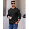 image:imageCOOFANDY Mens Crewneck Sweatshirt Cotton Pullover Thermal SweatshirtBlack