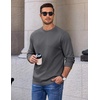 image:imageCOOFANDY Mens Crewneck Sweatshirt Cotton Pullover Thermal SweatshirtDark Grey