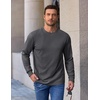 image:imageCOOFANDY Mens Crewneck Sweatshirt Cotton Pullover Thermal SweatshirtDark Grey