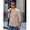 image:imageCOOFANDY Mens Crewneck Sweatshirt Cotton Pullover Thermal SweatshirtKhaki