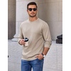 image:imageCOOFANDY Mens Crewneck Sweatshirt Cotton Pullover Thermal SweatshirtKhaki