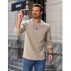 image:imageCOOFANDY Mens Crewneck Sweatshirt Cotton Pullover Thermal SweatshirtKhaki