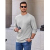 image:imageCOOFANDY Mens Crewneck Sweatshirt Cotton Pullover Thermal SweatshirtLight Grey