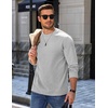 image:imageCOOFANDY Mens Crewneck Sweatshirt Cotton Pullover Thermal SweatshirtLight Grey