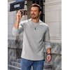 image:imageCOOFANDY Mens Crewneck Sweatshirt Cotton Pullover Thermal SweatshirtLight Grey