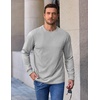 image:imageCOOFANDY Mens Crewneck Sweatshirt Cotton Pullover Thermal SweatshirtLight Grey