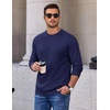 image:imageCOOFANDY Mens Crewneck Sweatshirt Cotton Pullover Thermal SweatshirtNavy