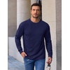 image:imageCOOFANDY Mens Crewneck Sweatshirt Cotton Pullover Thermal SweatshirtNavy