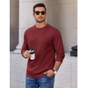image:imageCOOFANDY Mens Crewneck Sweatshirt Cotton Pullover Thermal SweatshirtWine Red