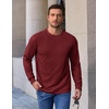 image:imageCOOFANDY Mens Crewneck Sweatshirt Cotton Pullover Thermal SweatshirtWine Red