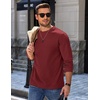 image:imageCOOFANDY Mens Crewneck Sweatshirt Cotton Pullover Thermal SweatshirtWine Red