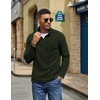 image:imageCOOFANDY Mens Fleece Quarter Zip Pullover Long Sleeve Thermal SweatshirtArmy Green