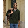 image:imageCOOFANDY Mens Fleece Quarter Zip Pullover Long Sleeve Thermal SweatshirtArmy Green