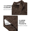 image:imageCOOFANDY Mens Fleece Quarter Zip Pullover Long Sleeve Thermal SweatshirtBrown