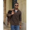 image:imageCOOFANDY Mens Fleece Quarter Zip Pullover Long Sleeve Thermal SweatshirtBrown
