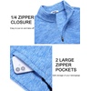 image:imageCOOFANDY Mens Fleece Quarter Zip Pullover Long Sleeve Thermal SweatshirtLight Blue