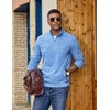 image:imageCOOFANDY Mens Fleece Quarter Zip Pullover Long Sleeve Thermal SweatshirtLight Blue