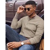 image:imageCOOFANDY Mens Henley Shirts Long Sleeve Button T Shirts Casual Pullover TeeA  Heather Khaki