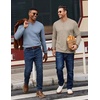 image:imageCOOFANDY Mens Henley Shirts Long Sleeve Button T Shirts Casual Pullover TeeA  Heather Khaki