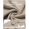 image:imageCOOFANDY Mens Henley Shirts Long Sleeve Button T Shirts Casual Pullover TeeA  Heather Khaki