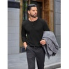 image:imageCOOFANDY Mens Henley Shirts Long Sleeve Casual Pullover Button TShirtBlack