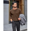 image:imageCOOFANDY Mens Henley Shirts Long Sleeve Casual Pullover Button TShirtBrown