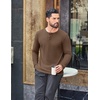 image:imageCOOFANDY Mens Henley Shirts Long Sleeve Casual Pullover Button TShirtBrown