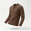image:imageCOOFANDY Mens Henley Shirts Long Sleeve Casual Pullover Button TShirtBrown