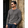 image:imageCOOFANDY Mens Henley Shirts Long Sleeve Casual Pullover Button TShirtDark Grey