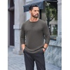 image:imageCOOFANDY Mens Henley Shirts Long Sleeve Casual Pullover Button TShirtDark Grey