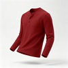 image:imageCOOFANDY Mens Henley Shirts Long Sleeve Casual Pullover Button TShirtDark Red