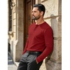 image:imageCOOFANDY Mens Henley Shirts Long Sleeve Casual Pullover Button TShirtDark Red