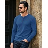 image:imageCOOFANDY Mens Henley Shirts Long Sleeve Casual Pullover Button TShirtDenim Blue