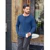 image:imageCOOFANDY Mens Henley Shirts Long Sleeve Casual Pullover Button TShirtDenim Blue