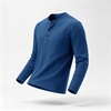 image:imageCOOFANDY Mens Henley Shirts Long Sleeve Casual Pullover Button TShirtDenim Blue